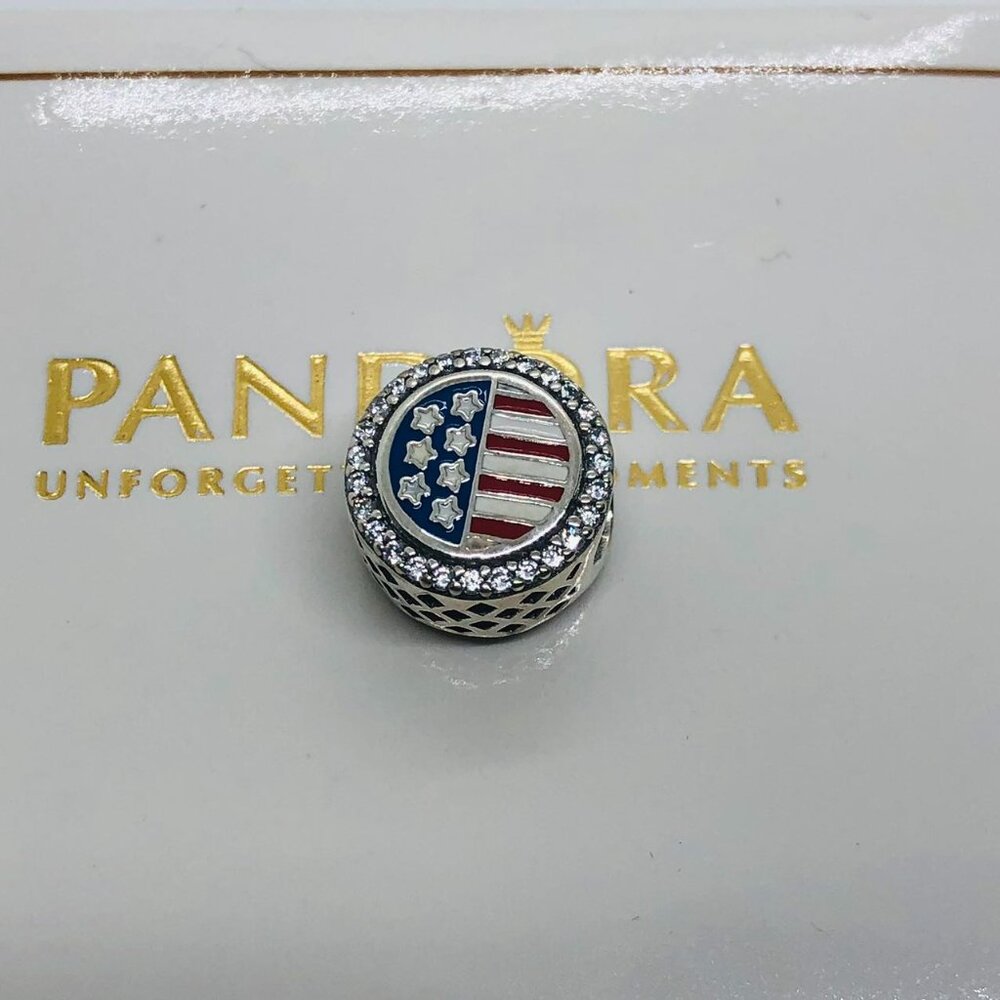 🌞📖Pandora support our troops Bead Charm S925 Silver with box